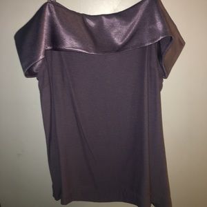 H&M Off the Shoulder Silky Purple Top